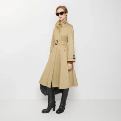 Long Gabardine Ellingham Fit-and-flare Car Coat