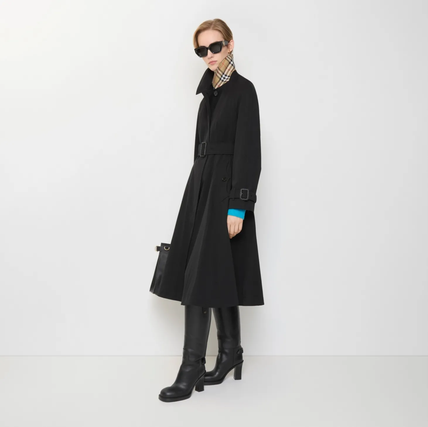Long Gabardine Ellingham Fit-and-flare Car Coat