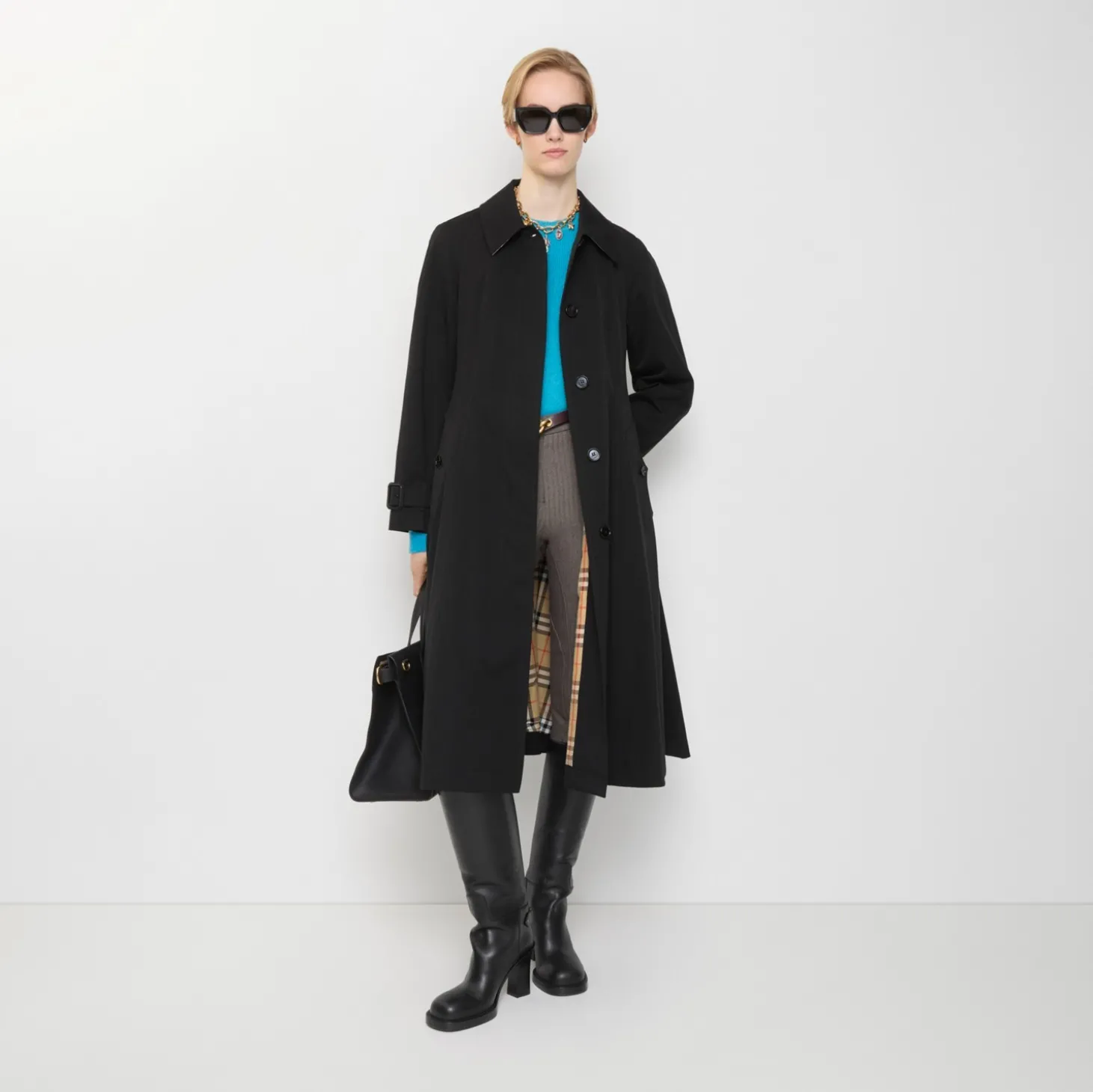 Long Gabardine Ellingham Fit-and-flare Car Coat