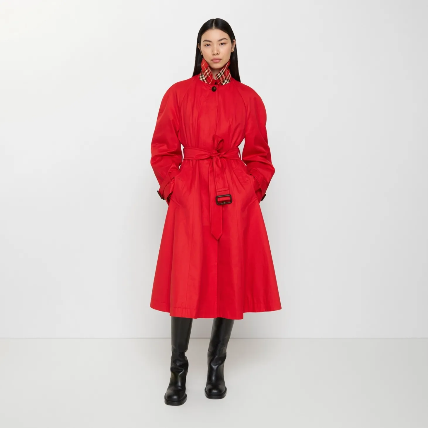 Long Gabardine Ellingham Fit-and-flare Car Coat