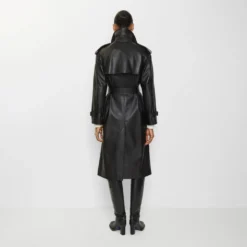 Long Leather Castleford Trench Coat