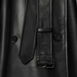 Long Leather Castleford Trench Coat