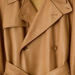 Long Leather Castleford Trench Coat