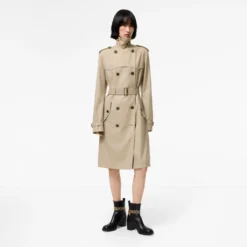 Long Silk-lined Tropical Gabardine Foxfield Trench Coat