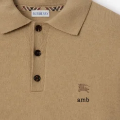 Long-sleeve Cashmere Blend Polo Shirt