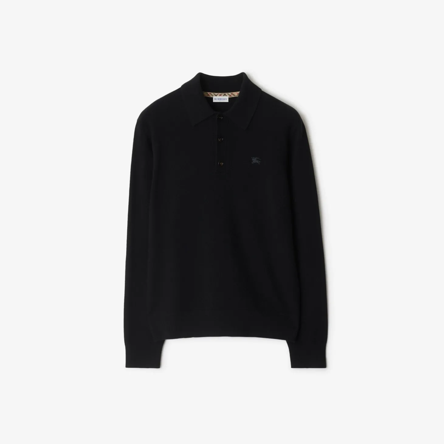 Long-sleeve Cashmere Blend Polo Shirt