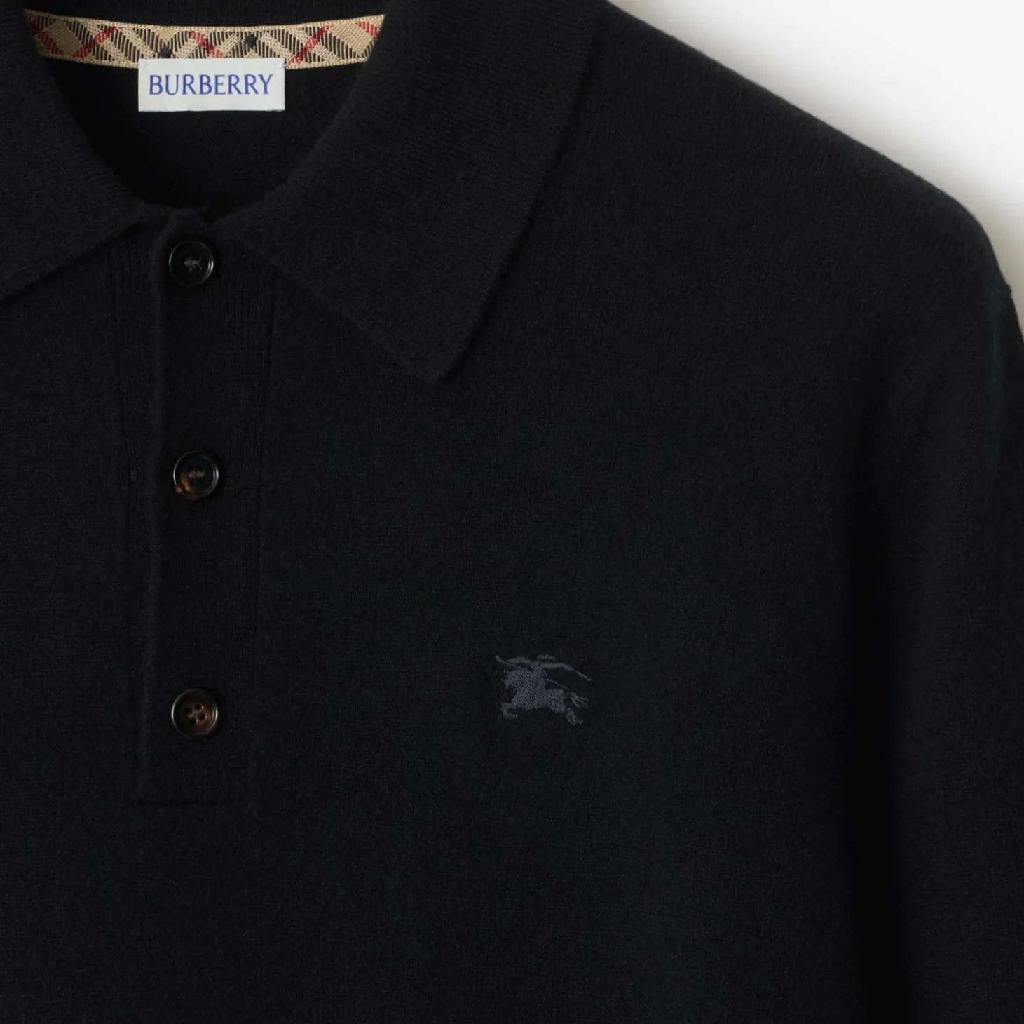 Long-sleeve Cashmere Blend Polo Shirt