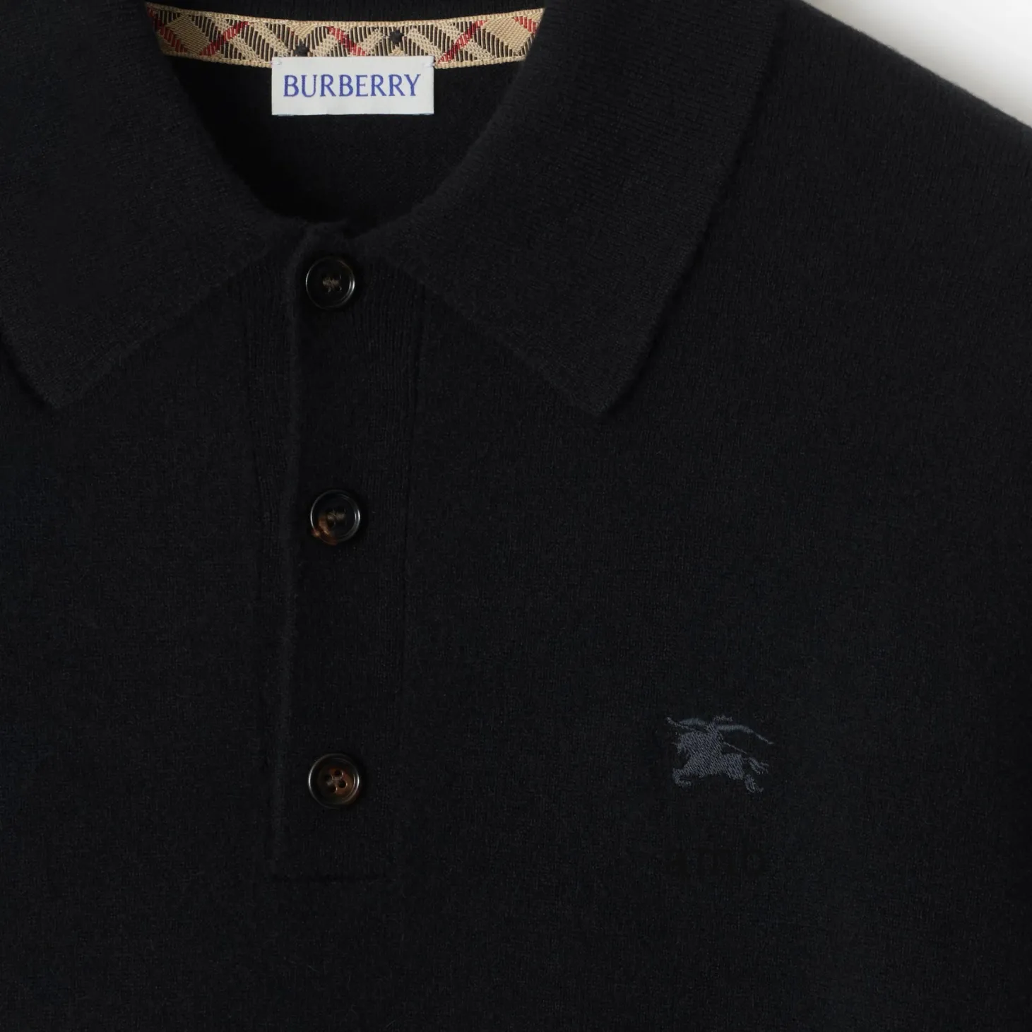 Long-sleeve Cashmere Blend Polo Shirt