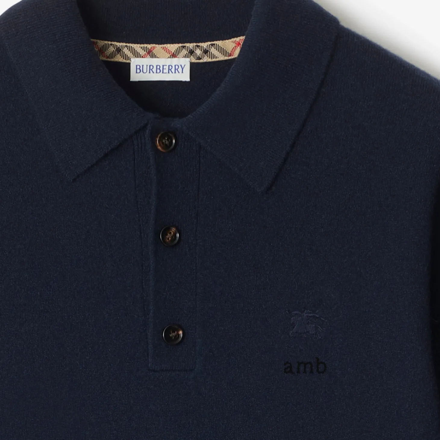 Long-sleeve Cashmere Blend Polo Shirt