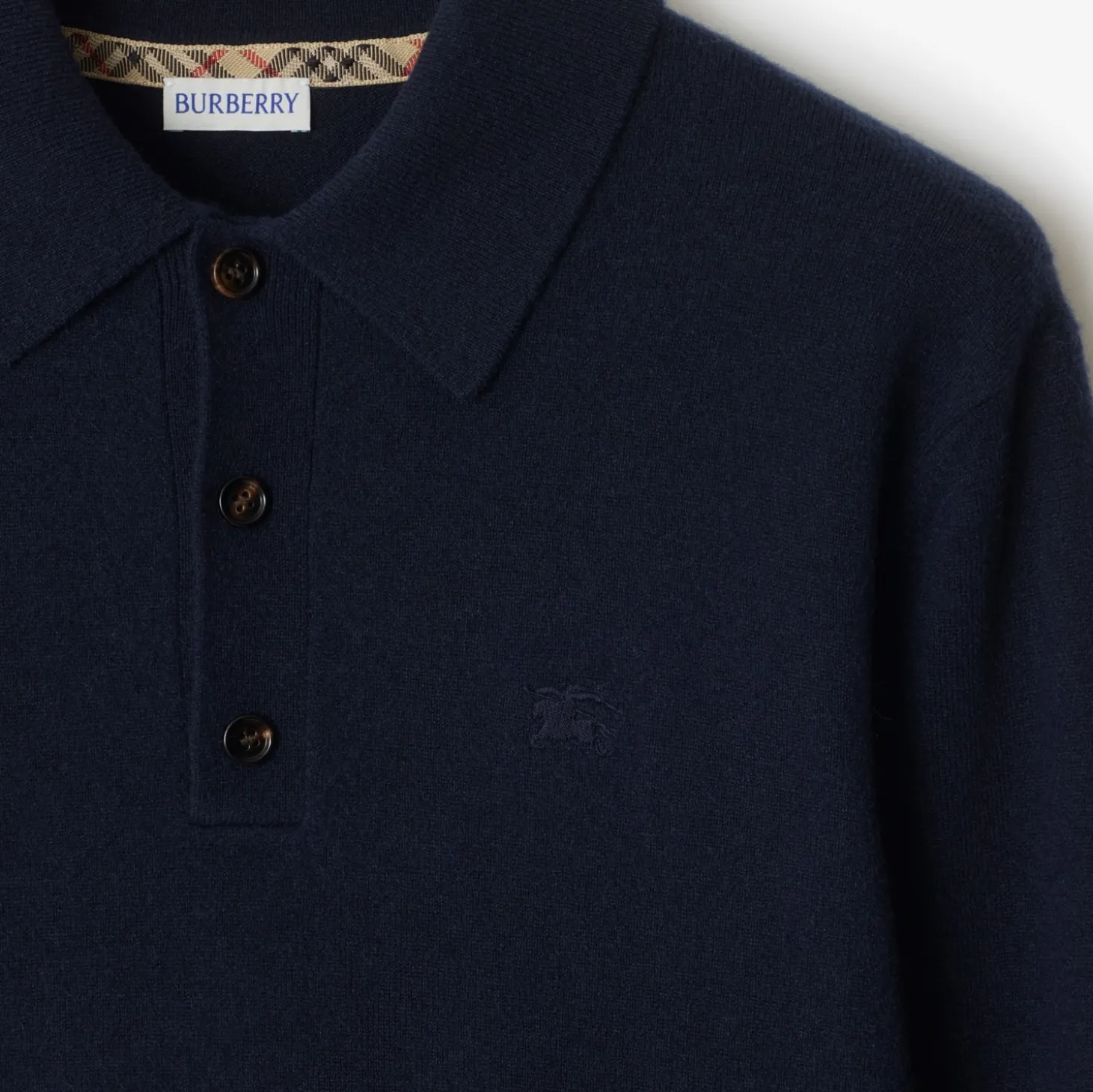 Long-sleeve Cashmere Blend Polo Shirt