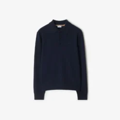 Long-sleeve Cashmere Blend Polo Shirt