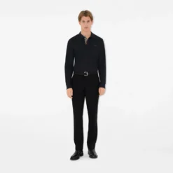 Long-sleeve Cotton Polo Shirt