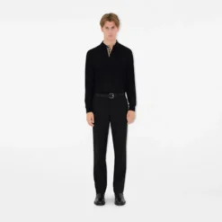 Long-sleeve Cotton Polo Shirt