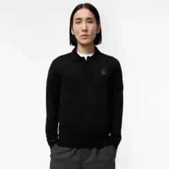 Long-sleeve Knight Wool Polo Shirt