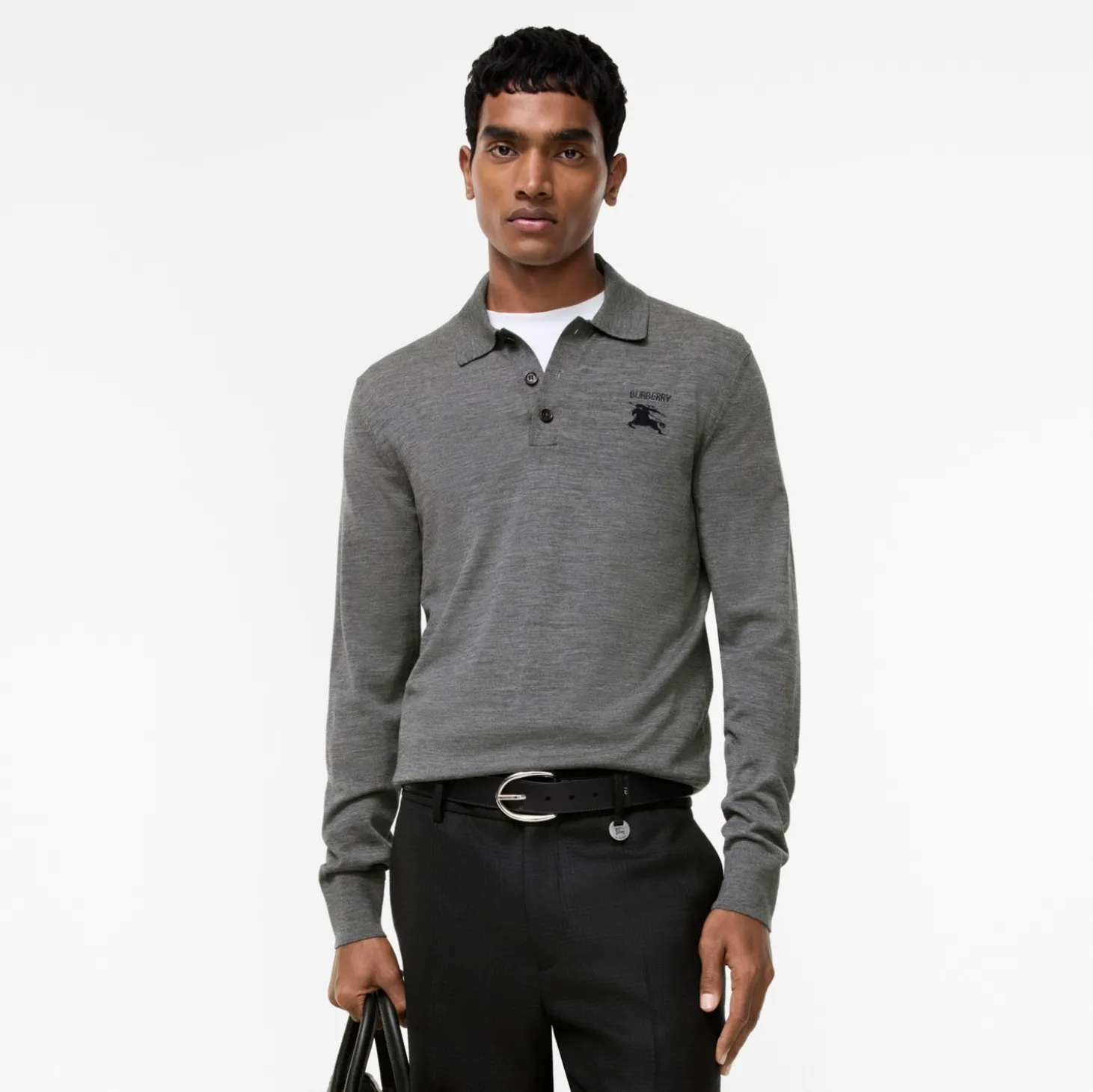 Long-sleeve Knight Wool Polo Shirt
