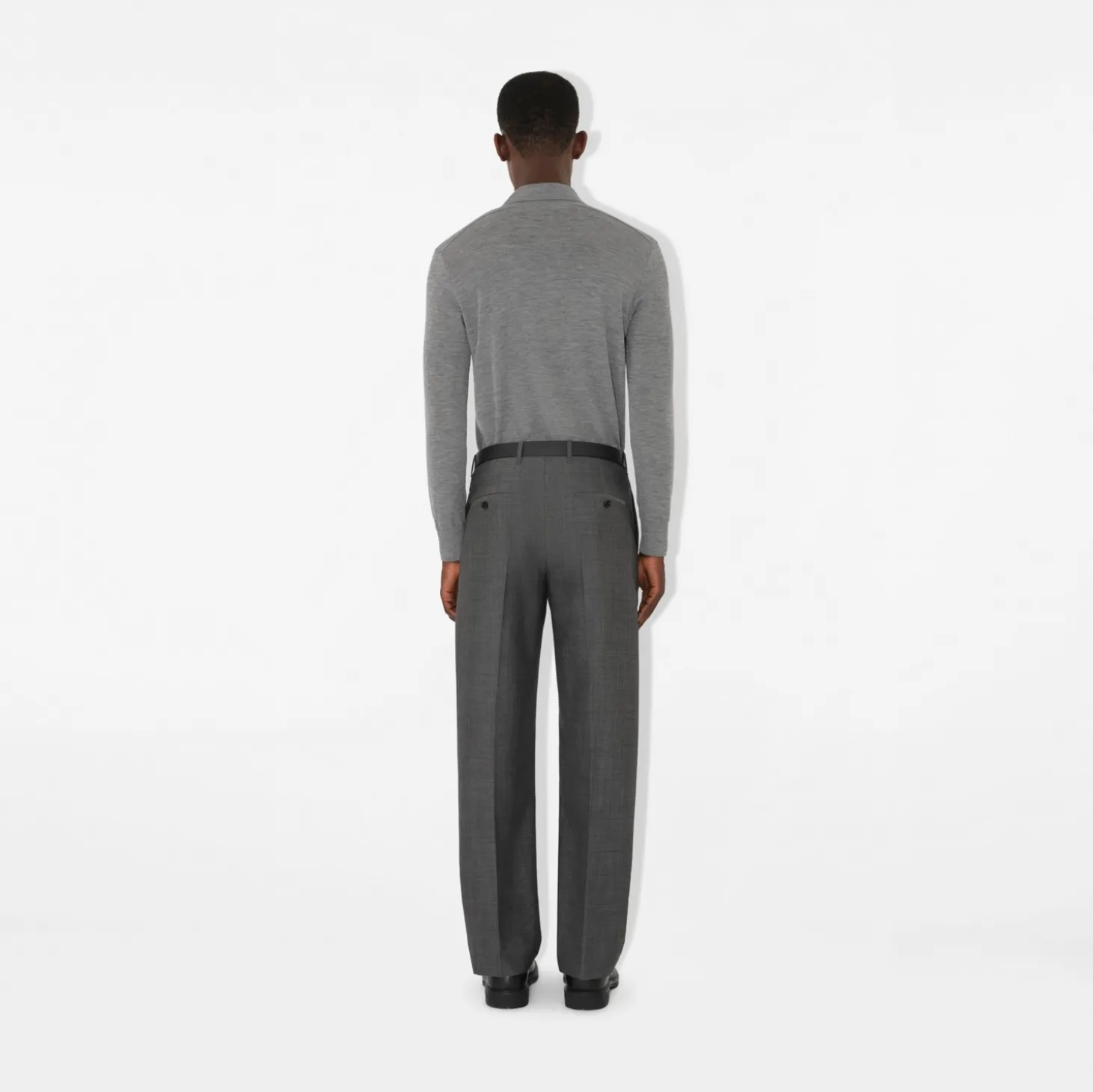 Long-sleeve Wool Polo Shirt