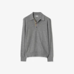 Long-sleeve Wool Polo Shirt