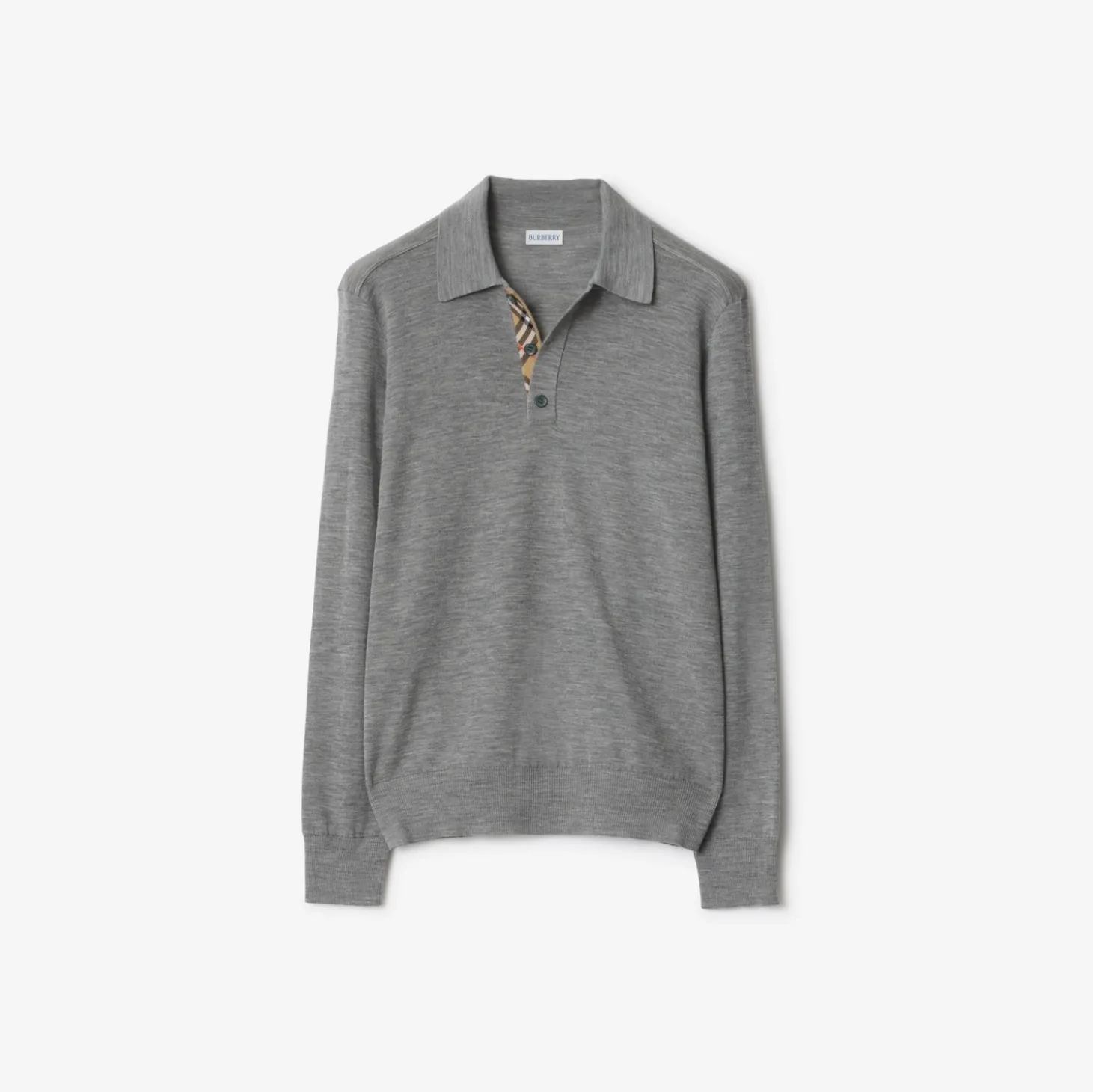 Long-sleeve Wool Polo Shirt