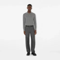 Long-sleeve Wool Polo Shirt