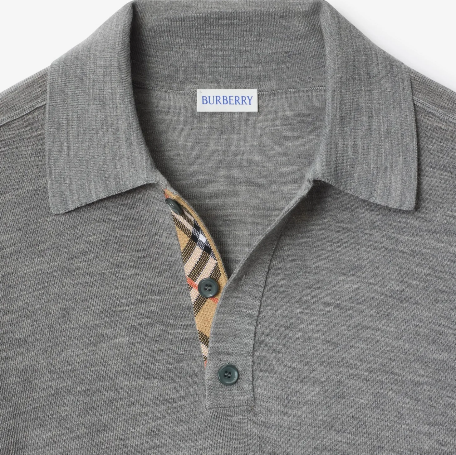 Long-sleeve Wool Polo Shirt