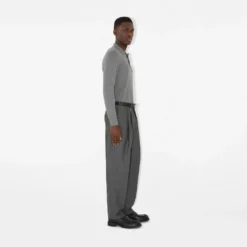 Long-sleeve Wool Polo Shirt