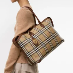 Medium Check Zip Tote