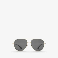 Metal Check Aviator Sunglasses
