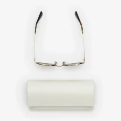 Metal Check Oval Sunglasses