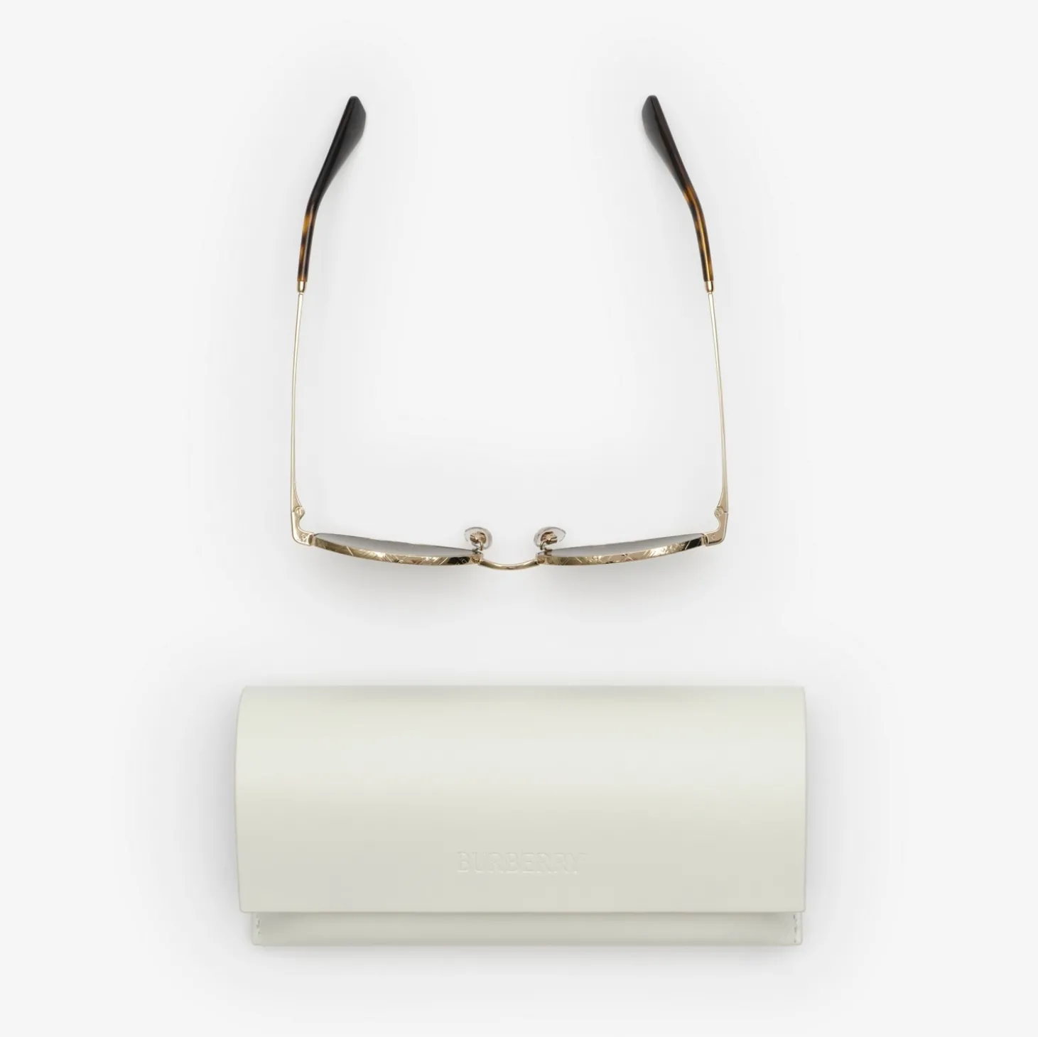 Metal Check Oval Sunglasses
