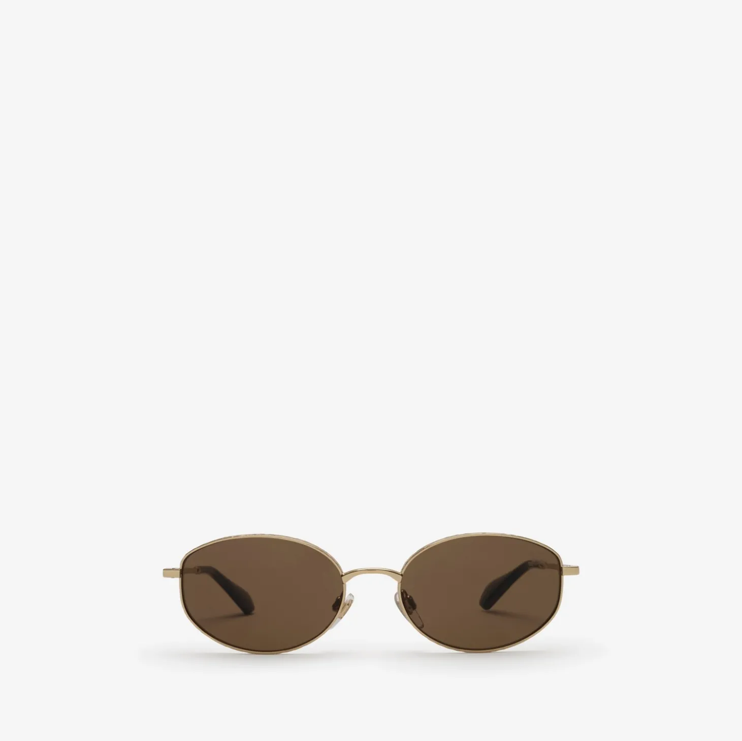 Metal Check Oval Sunglasses