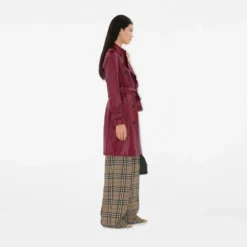 Mid-length Leather Kensington Trench Coat