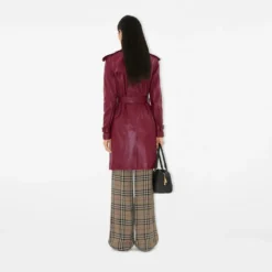 Mid-length Leather Kensington Trench Coat