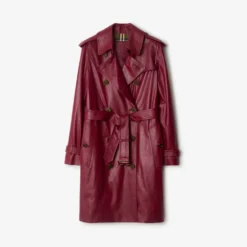 Mid-length Leather Kensington Trench Coat