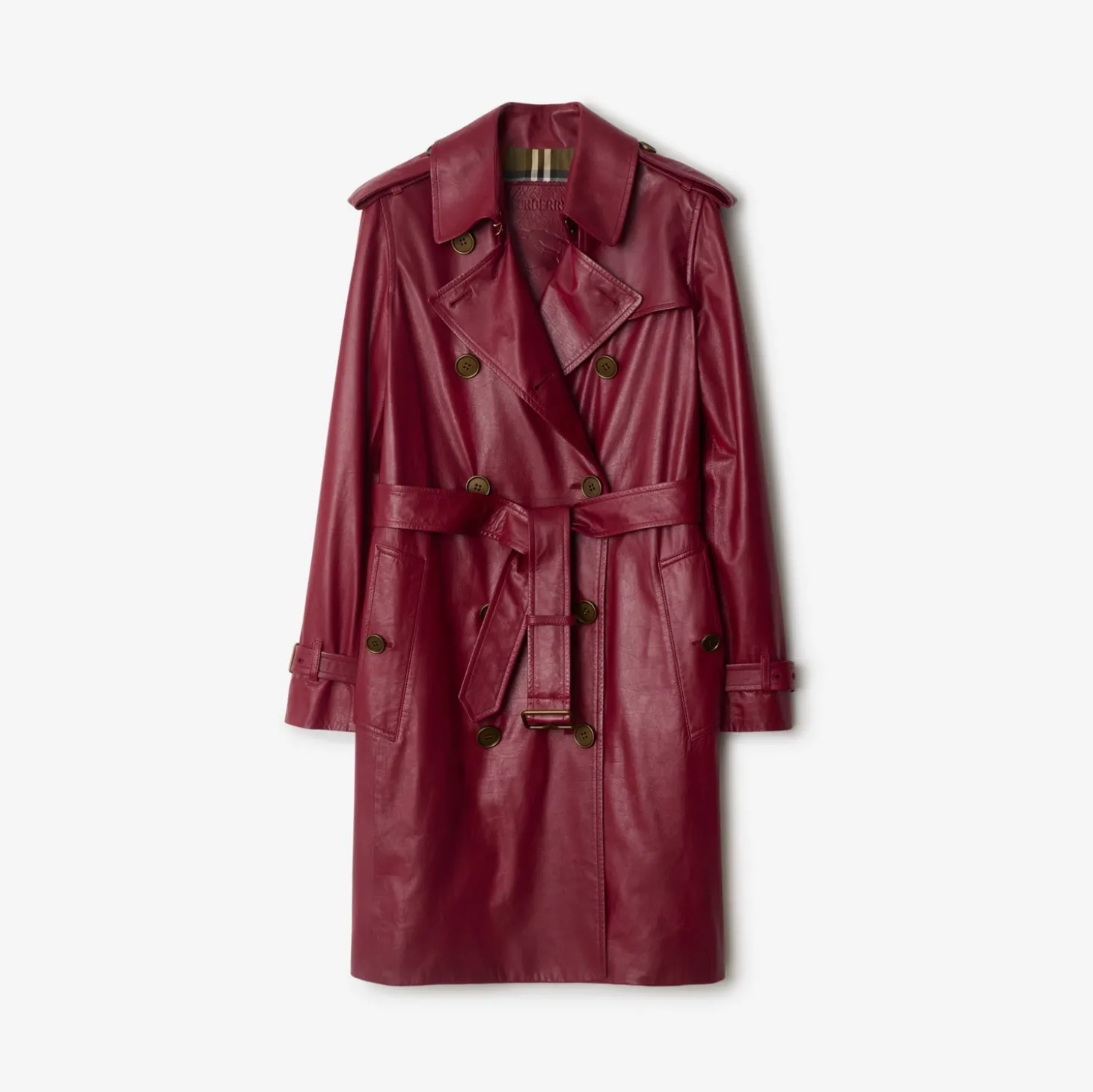Mid-length Leather Kensington Trench Coat