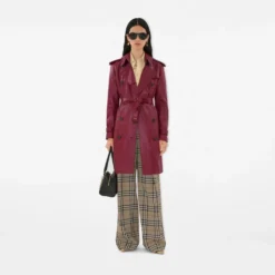 Mid-length Leather Kensington Trench Coat