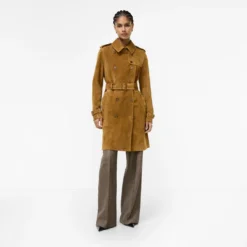 Mid-length Suede Kensington Trench Coat