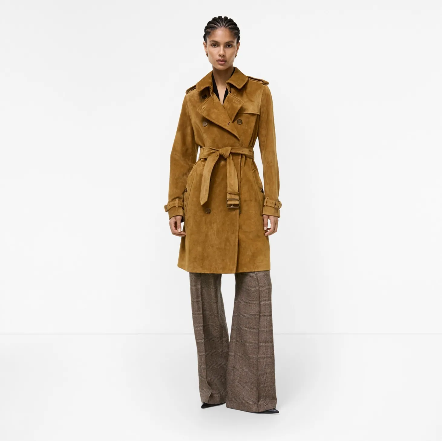 Mid-length Suede Kensington Trench Coat