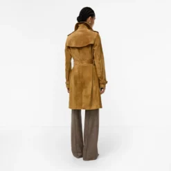 Mid-length Suede Kensington Trench Coat
