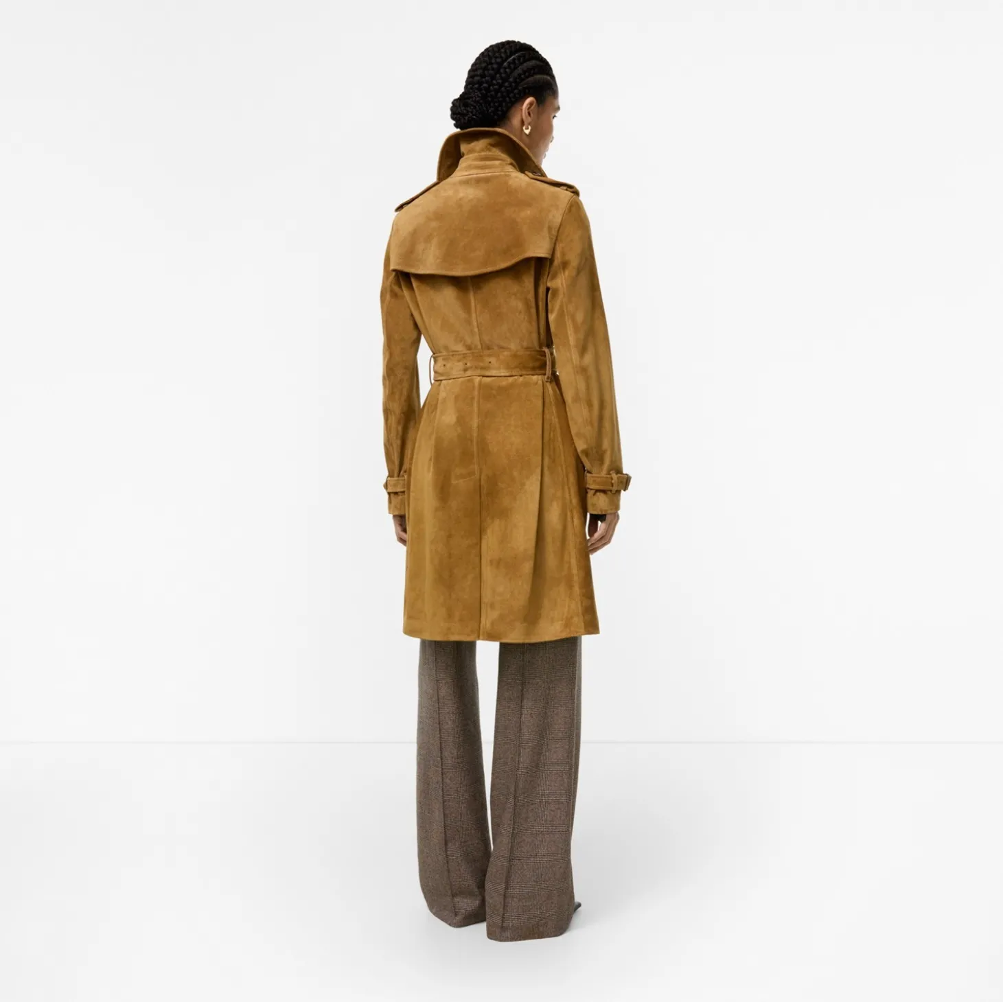 Mid-length Suede Kensington Trench Coat