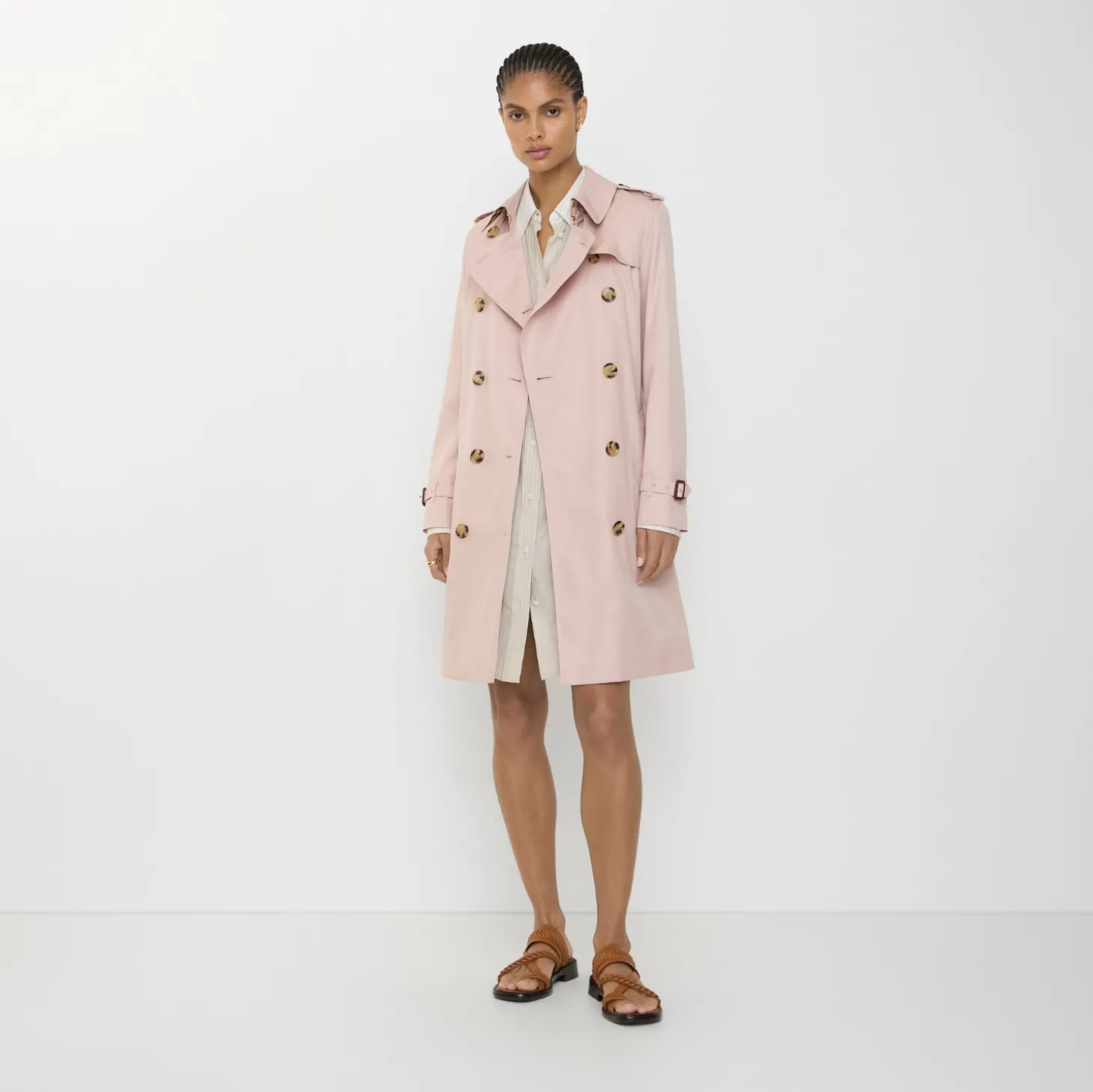 Mid-length Tropical Gabardine Kensington Trench Coat