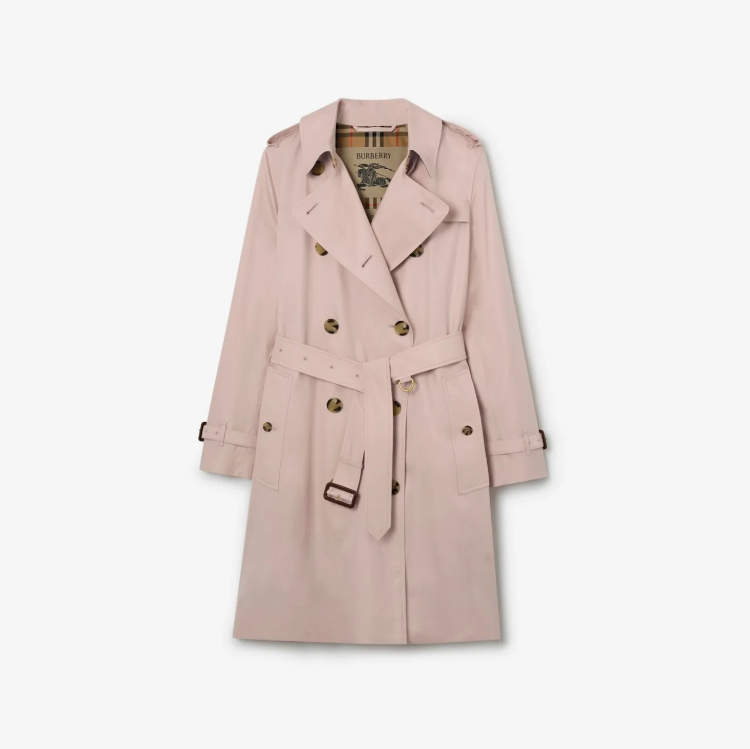 Mid-length Tropical Gabardine Kensington Trench Coat