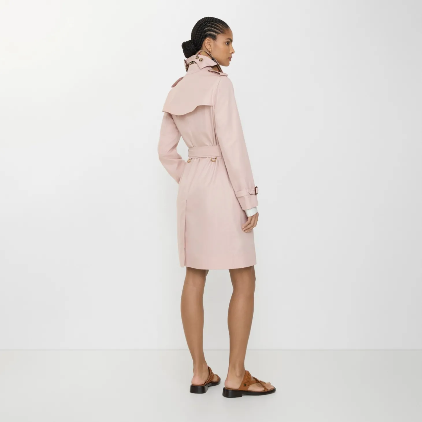 Mid-length Tropical Gabardine Kensington Trench Coat