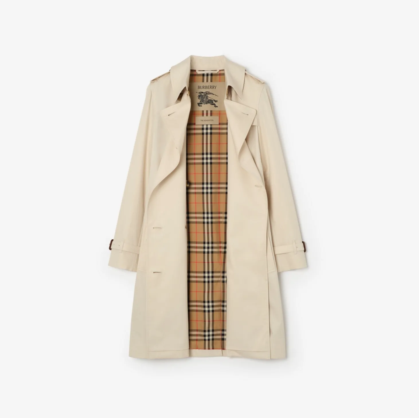 Mid-length Tropical Gabardine Kensington Trench Coat