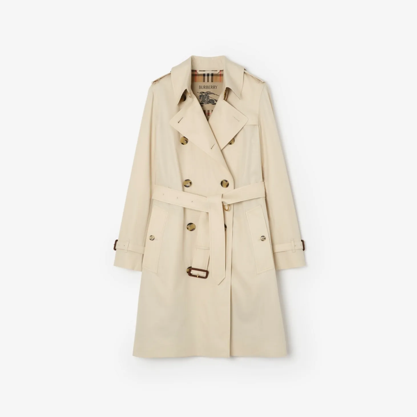 Mid-length Tropical Gabardine Kensington Trench Coat