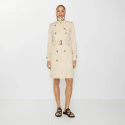Mid-length Tropical Gabardine Kensington Trench Coat