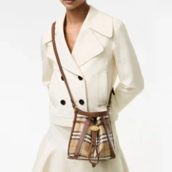 Mini Check Bucket Bag