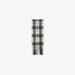Narrow Check Alpaca Wool Blend Scarf