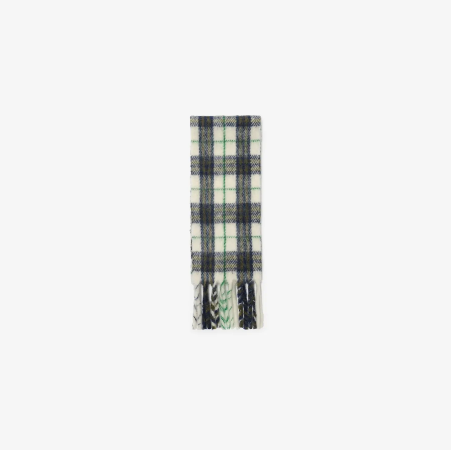 Narrow Check Alpaca Wool Blend Scarf