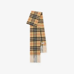 Narrow Check Cashmere Scarf