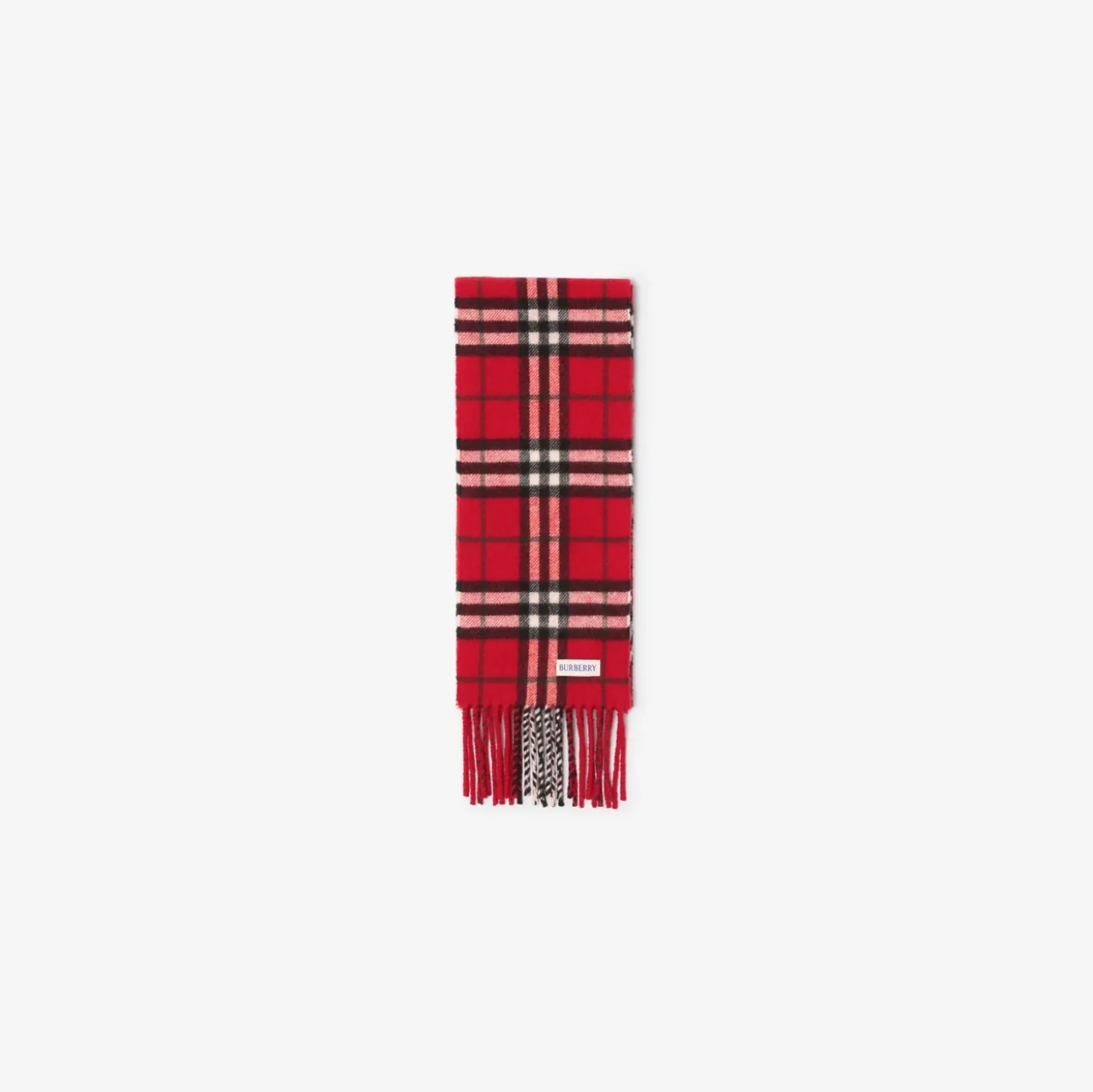 Narrow Check Cashmere Scarf